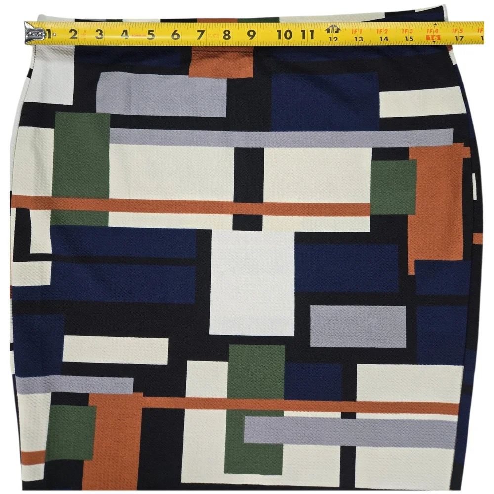 Emery Rose Wom 1XL NWOT Stretch Pencil Skirt Geometric Artsy Office Wear Career